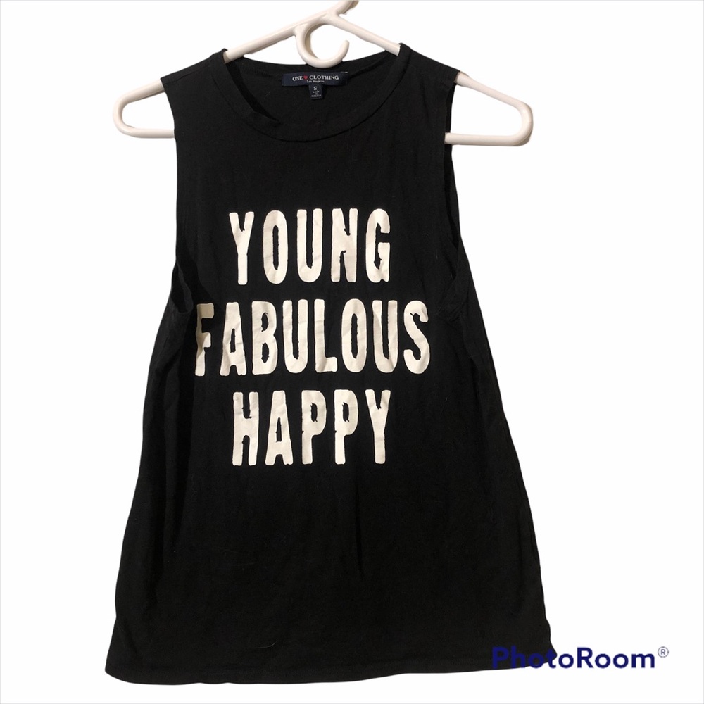 One clothing graphic tee tank top small black